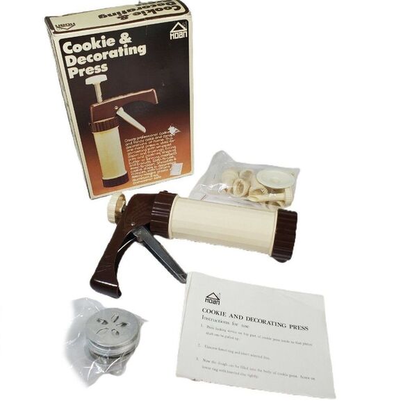 Vintage 1979 HOAN Cookie & Decorating Press With Disc's / Tips Fit Super Shooter - Picture 2 of 4